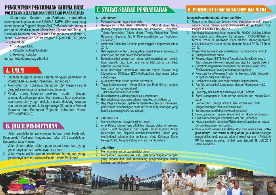 BPPMHKPJambi's tweet photo. #07Juni |Informasi penerimaan taruna baru politeknik kelautan dan perikanan pangandaran 
@HumasBKIPM 
@desam1987 
@KP_PANGANDARAN 
@rinajanwar2201 
@susipudjiastuti https://t.co/HQV6p4hSFp