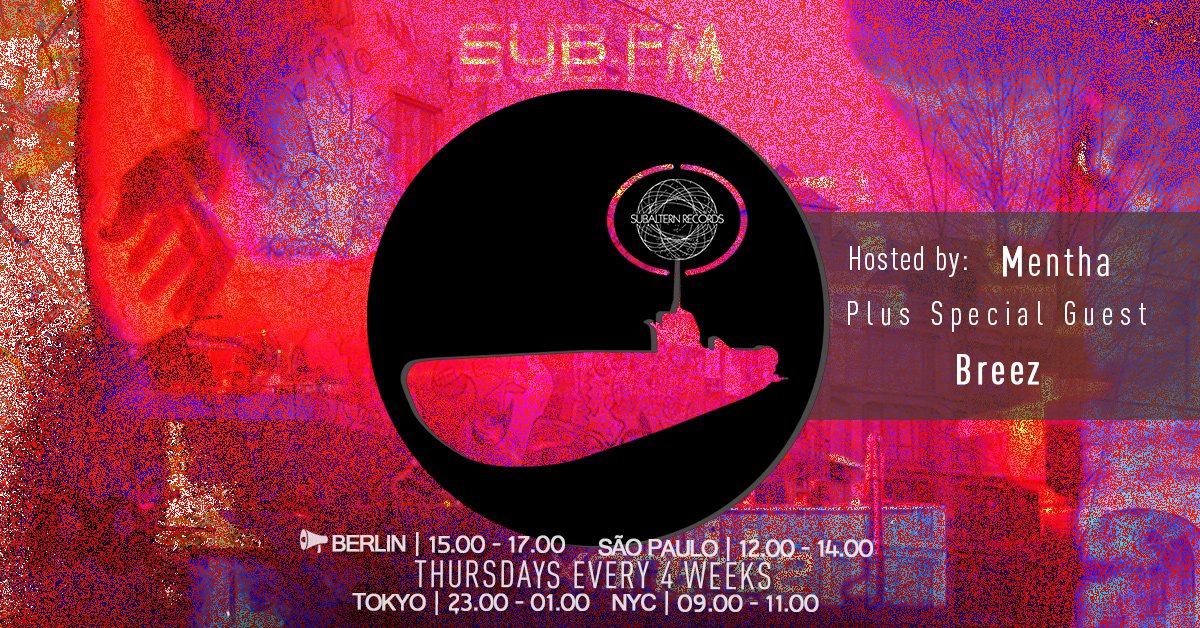 And it's that time of the month again! <a href="/SubalternRec/">Subaltern Records</a> radio hosted by myself plus special guest <a href="/Breezdubstep/">Breez</a> going live on the mighty <a href="/SubFM/">Sub FM</a> - today 7th June 2-4pm UK Time (3-5pm Germany). Lots of new music to play, lock to the chat, come say hi, you know the deal 🎧🔥🦍