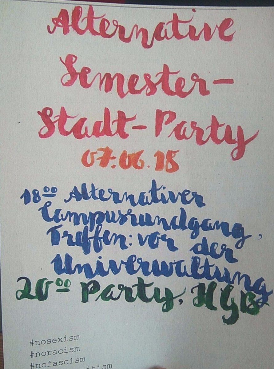 Heute in #Bochum (RUB): Die Alternative Semester-Stadt-Party. Es  gibt einen besonderen Stand der Rostocker Eis verkauft. Wer es nicht kennt, probiere es, wer es kennt, weiß, wie wohlschmeckend es ist. Also kommt vorbei und trinkt Rostocker Eis für den guten Zweck! #squatbo