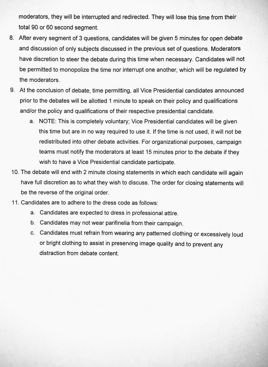 PoliticsBroadc1's tweet photo. Debate rules for #CAPPotus debate on Friday, June 8 https://t.co/bkUOaX3Aq5