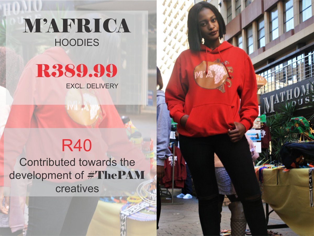 M_Africa1's tweet photo. Hoodies available in store #MaAfrica 

#Africa #ZimbabweOpinionPoll #Messi #YouthMonth #Youth #Entrepreneurship #SouthAfrica https://t.co/UojIveLuUq
