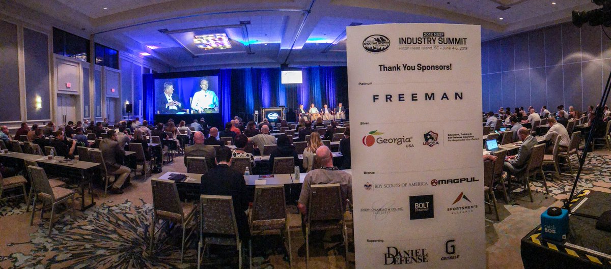 NSSF's tweet image. Many thanks to the sponsors and attendees of the #NSSFSummit! #thankyou @FreemanCo @gdecd @USCCA @boyscouts @Magpul_HQ @FFLInsurance @BOLTStrategy @SportsmensAll @DanielDefense @GeisseleAuto