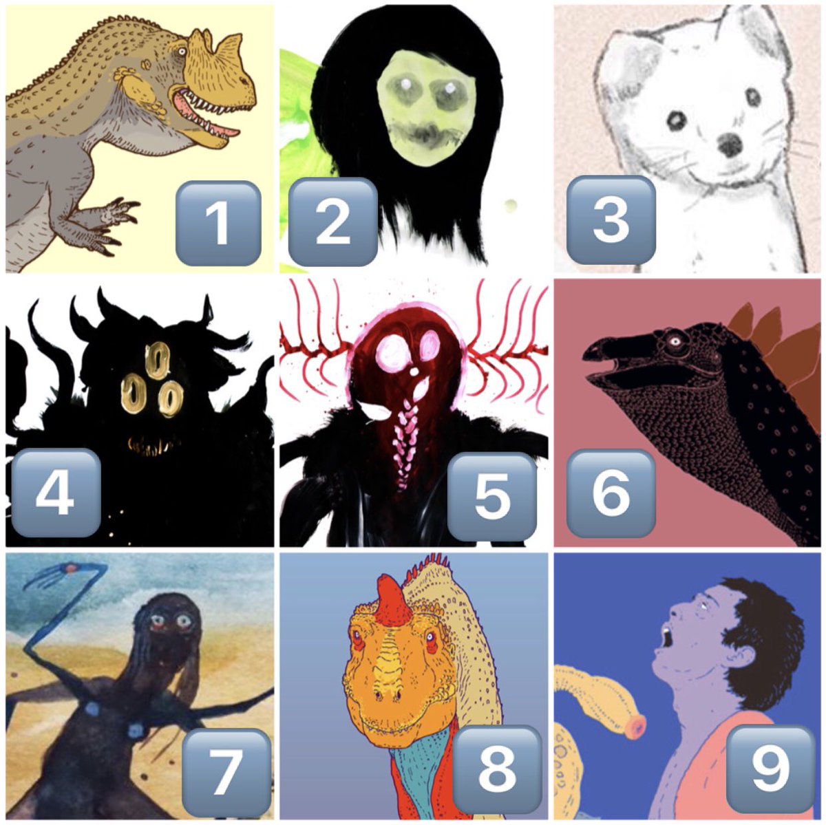 Tangent Realms On A Scale Of 1 9 Which Cmkosemen Creature Are You Today More At T Co Pmewvhux81 Art Artist Documentary Film Paleoart Palaeoart Contemporaryart Painting Drawing Monster Demon Alien Tangentrealms