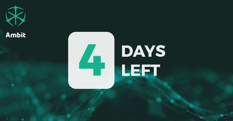 4 days left before the Main Sale ends. Find out more about us ambitmining.io
#AmbitMining #Blockchain #MiningFarm #CryptoMining #Cryptocurrency #BlockchainTechnology #ICO #ICOs #Mining