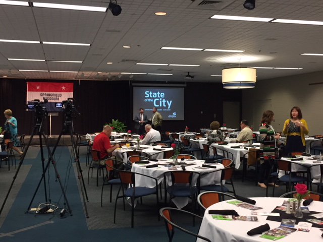 CityofSgf's tweet photo. Mayor Ken McClure will be presenting his annual State of the City address this morning at 7:30 a.m. from Crusader Dining Hall at Evangel University. Watch live on facebook or https://t.co/fYCxacqvpe https://t.co/5K0gtQLliy