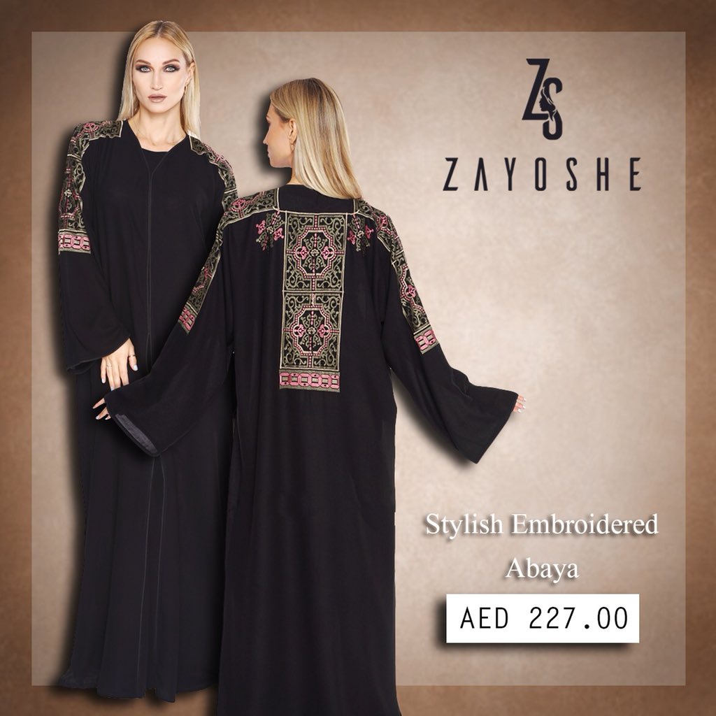 Elegant black abaya with intricate embroidery on the back and sleeves available exclusively at #Zayoshe 

Order today: zayoshe.com/en/abaya/black…

#abudhabifashion #dubaimall #jbr #abaya #abayafashion #hijabchic #hijabfashion #hijabstyle #muslim #saudiwomen #dubaimarina #muslimah