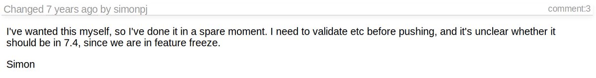 Iceland_jack's tweet photo. @JohnRHeaton As for InstanceSigs

· It should have been there from the get go but overlooked I guess
· Proposed 7 years ago (https://t.co/O11iemeFKu)
· Added to GHC 7.6
· Implemented by @simonpj0 "in a spare moment" (as MANY things are!)
· Deserves to be better known, a great learning tool https://t.co/7dtKB6Ychc