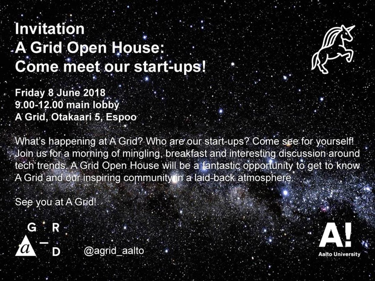 What’s happening at A Grid? Who are our start-ups? Come see for yourself! We're super excited to welcome you to Otaniemi tomorrow as part of the city-wide event #TREK 👋 <a href="/HEL_Tech/">Hel Tech</a> <a href="/aaltoes/">Aaltoes</a>