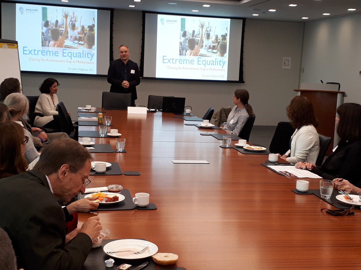 ClaudiaSaraD's tweet image. @JUMP_Math Founder @johnmighton speaks to Toronto business and philanthropic leaders @NLawGlobal #everyonecanlearnmath #multiplyingpotential