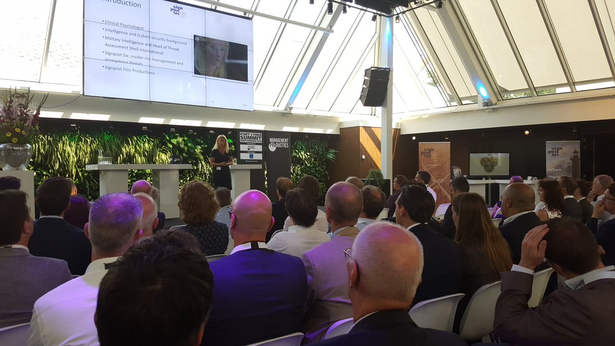 HavenMP's tweet photo. @Elsine_van_Os @SignpostSix praat over the human factor in cyber security voor een volle zaal op #portcybersummit. "We must move beyond awareness" https://t.co/9kdiRulHg3