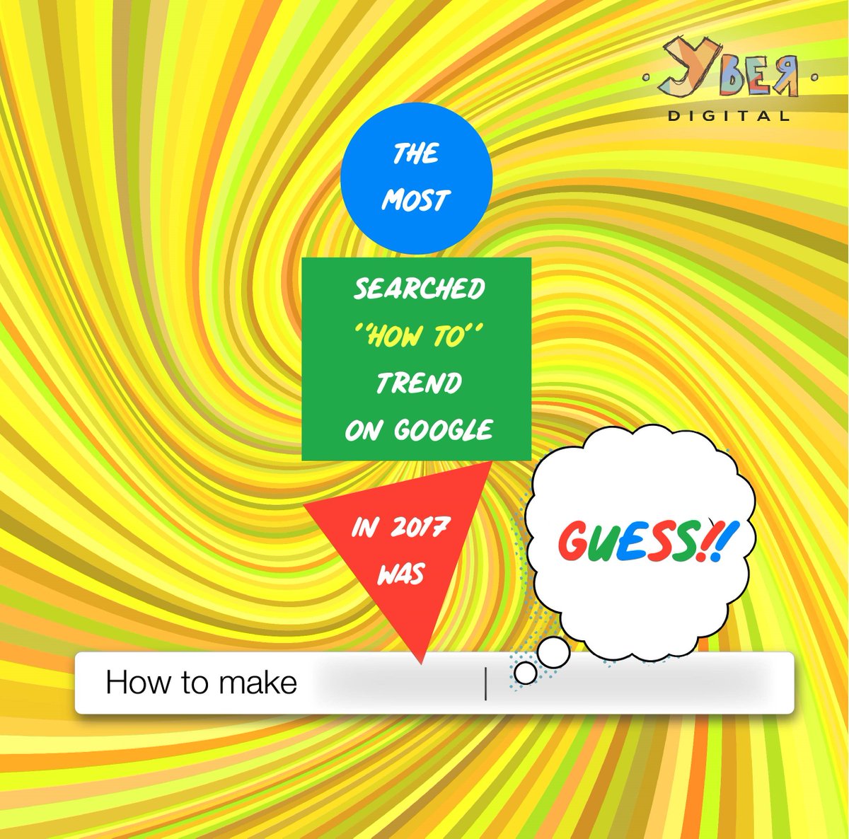 yberdigital's tweet photo. Guess what was the most searched "How to..." trend on Google in 2017? Hint - It rhymes with chime. If you got it, write in comments below.
#Google #search #2017trends #howtomake #DIY #popular #YberShares #Yber #ThursdayThoughts https://t.co/K9EtWs3hwT