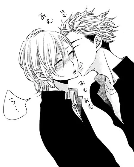 表紙の続き。ほっぺをあむあむされ続けた藍。 
