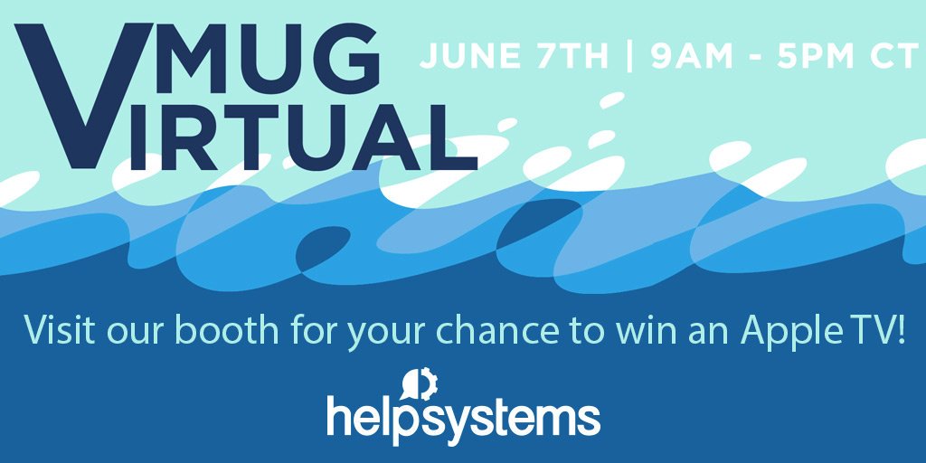 TeamQuest_Corp's tweet photo. Today is the day for the #VMUGVirtual Conference and we are looking forward to seeing you online at the HelpSystems booth where you can chat with our experts and enter to win an Apple TV. See you there!@MyVMUG https://t.co/8vBfr3vjck https://t.co/cqbsbt5V1f