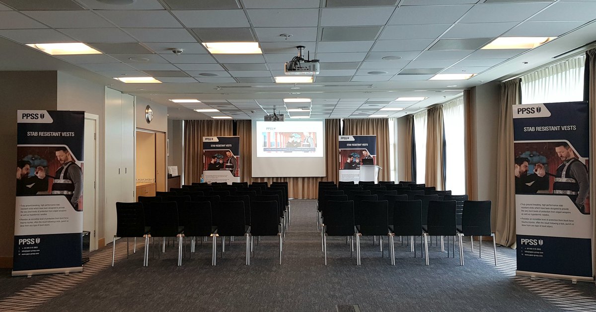 ppss_group's tweet photo. All set and ready for the PPSS Group Open Event, starting in less than 90 minutes.
#ppssgroup
#bodyarmour
#stabresistant
#openevent https://t.co/zUtlJ3v9PQ
