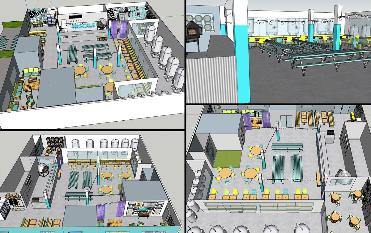RascalsBrewing's tweet photo. FIRST SNEAK PEAK INTO BREWERY BUILD! Here are our early sketches on the bottom floor restaurant for the brewery! Those tanks are definitely not to scale but this will give you an idea. Read more here:  https://t.co/o2g3ONCmNY https://t.co/sqtyJcozPP