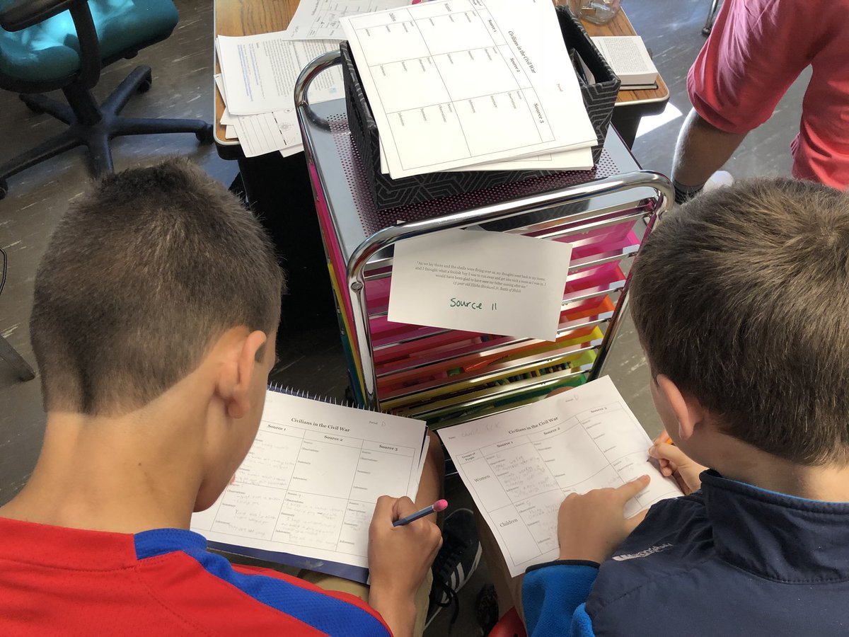 MsDeMaioCMS's tweet photo. 8th graders learned about the impact the Civil War had on civilians through primary sources around the room yesterday! #cmsconnect https://t.co/WmAhjHvKlP