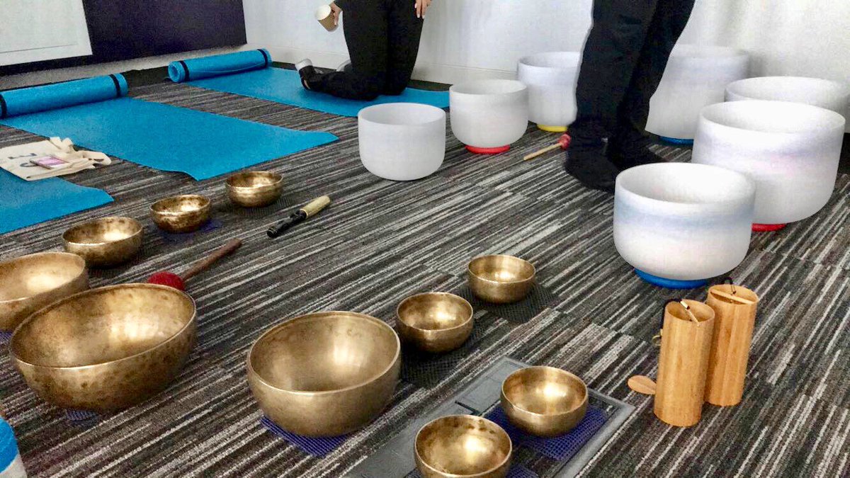 mindshare_uk's tweet photo. The singing bowls and soothing instruments from @SoundOfOtto’s relaxing sound therapy session at Mindshare Balance #teammindshare #Mindsharebalance https://t.co/LYkB9mu9LT