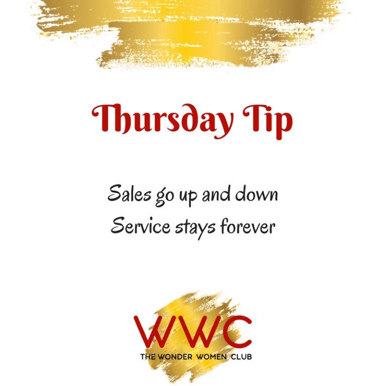 W0nderW0menClub's tweet photo. Thursday Tip - while sales will naturally fluctuate, keep your focus on customer service and your business will flourish. Great customer experience will be remembered โฅ๏ธ #thewonderwomenclub #WWC #wonderwoman #liveyourdreams #girlboss #bossbabes #successtribe #womeninbusiness https://t.co/AjMFiDIvmd