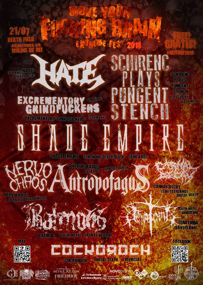 Friedhofmag's tweet photo. Move Your Fucking Brain Extreme Fest 2018 cierra cartel con las incorporaciones de #ShadeEmpire y #Nervochaos https://t.co/6sjrVmVqeU #myfbef2018 #DeathMetal #ThrashMetal @metaldef_mdr @shade_empire https://t.co/wSX6zanXyt