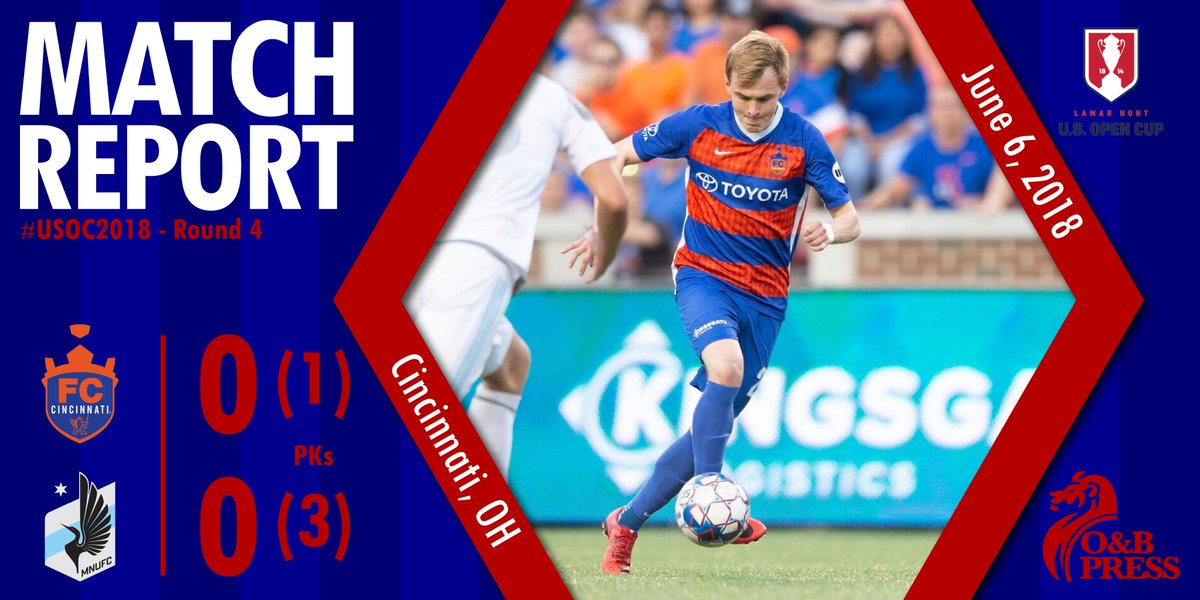 orangebluepress's tweet photo. FC Cincinnati 0 - 0 (1-3 PKs) Minnesota United FC: Penalty Kick Heartbreak Ousts FCC from the Cup
Recap ➡️ https://t.co/MfKLu7HdQd
#CINvMIN #USOC18 #USOC #MLS2CINCY https://t.co/jNOyarXaVj