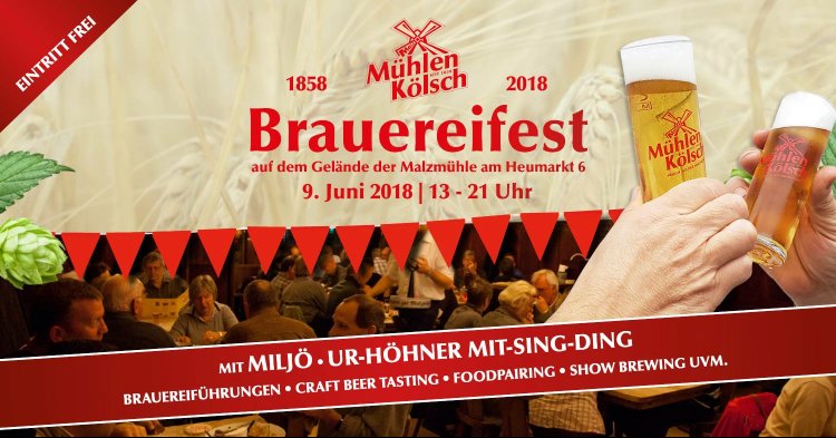 Am Samstag wird gefeiert. 160 Jahre Mühlen Kölsch.