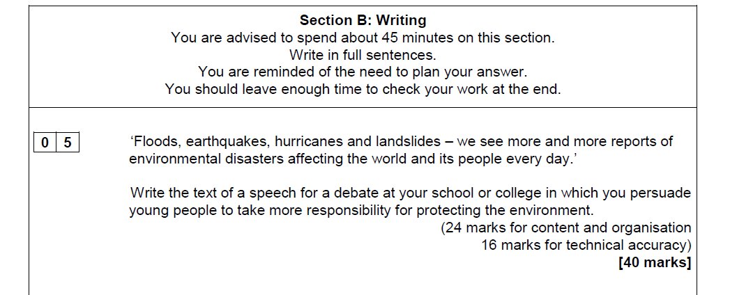 Example Questions Paper 2 Question 5