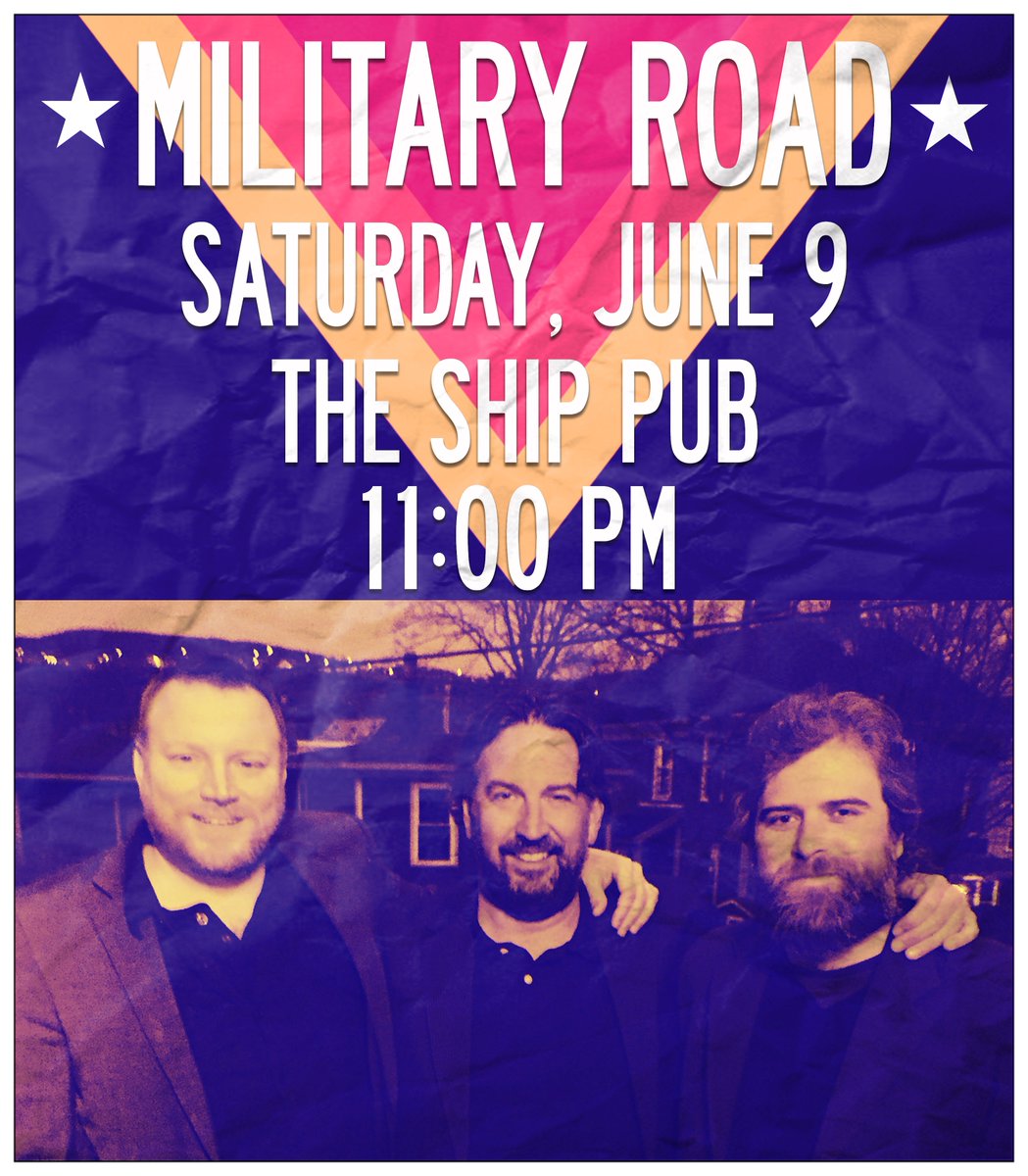 Make sure you're at The Ship Pub this Saturday night to see Military Road! <a href="/NLLiveEvents/">NL Live Events</a> <a href="/DowntownStJohns/">Downtown St. John's</a> #NLmusic 🎶👍👍🎶