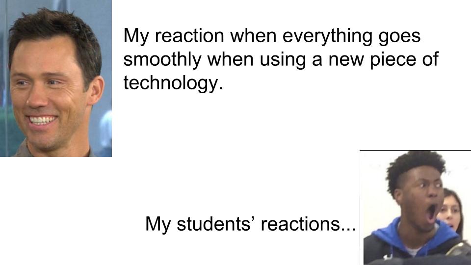 JenniferPinion's tweet photo. Enjoying my summer and reflecting on technology use in the classroom.  Which meme best describes me?  @BH_InstTech  #technology  #techgoals https://t.co/je76yO8Cld