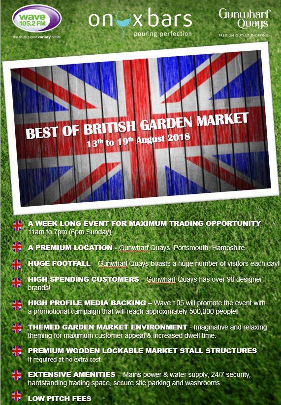 Greatest Hits Radio South Coast News (@ghr_southcoast) on Twitter photo CALLING ALL STREET TRADERS! #Wave105 and <a href="/OnyxEvents1/">Onyx Events</a> are launching a brand new BEST OF BRITISH GARDEN MARKET concept in August 2018 within <a href="/GunwharfQuays/">Gunwharf Quays</a> #Portsmouth. Find out more 👉 bit.ly/2sB3uOG 👈 #StreetTraders CALLING ALL STREET TRADERS! #Wave105 and <a href="/OnyxEvents1/">Onyx Events</a> are launching a brand new BEST OF BRITISH GARDEN MARKET concept in August 2018 within <a href="/GunwharfQuays/">Gunwharf Quays</a> #Portsmouth. Find out more 👉 bit.ly/2sB3uOG 👈 #StreetTraders