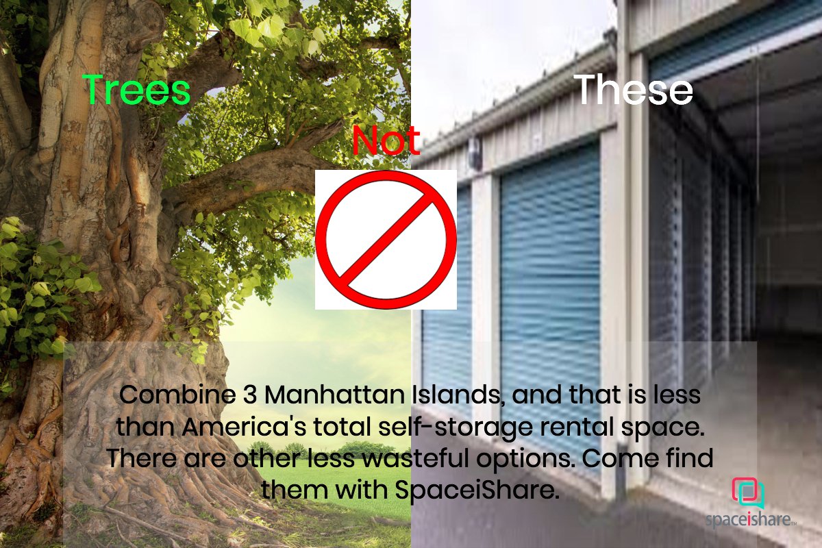 spaceishare's tweet photo. Did you know the United States has + of 50,000 storage facilities, more than 5x the number of Starbucks? Imagine what we could do with all that space if it wasn't being used for storage! #storesmart #environment #startupsolutions https://t.co/Mebwn4PVJa