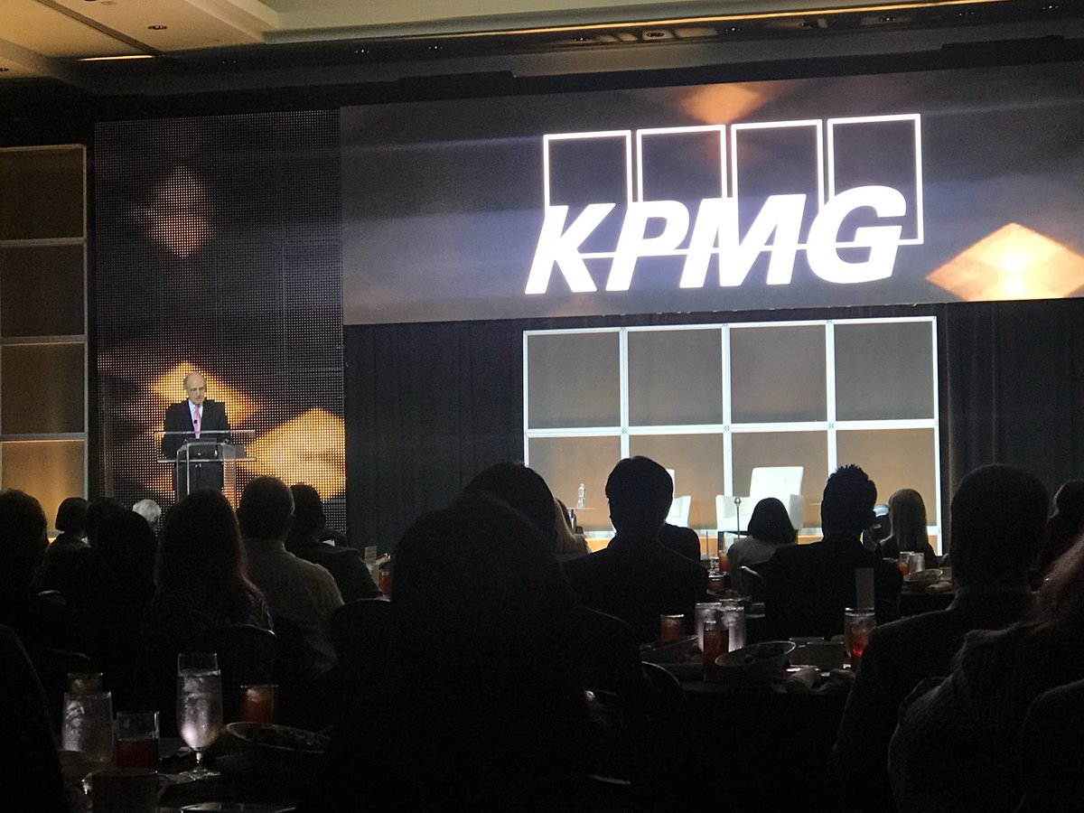 jasonamarsh1's tweet photo. Lots of great stories and words of wisdom from one of the most respected individuals around, former U.S. Senate Majority Leader, George Mitchell. What a way to close out the #KPMGGEC! https://t.co/pSFrPQJthZ