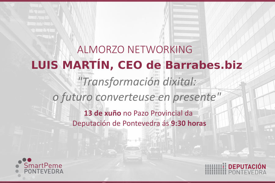 depo_es's tweet photo. 📢 Atención! Planazo para o mércores na @depo_es cun novo almorzo #networking do #SmartPeme📈!
👉 O CEO de @Barrabesbiz, Luis Martín, daranos as claves da 'Transformación dixital': o futuro xa é o presente!! Non quedes sen praza!!
📝 https://t.co/dSTQAo1Rte https://t.co/6N3B66eCIJ