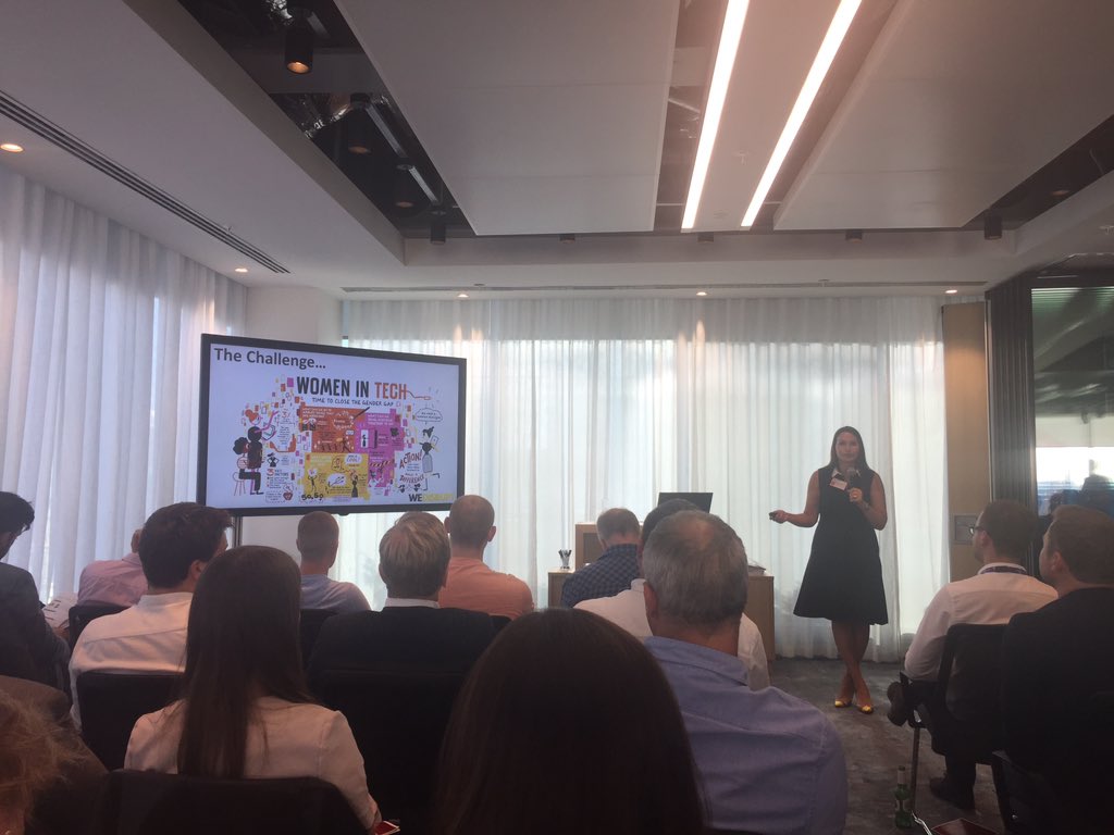Really interesting to hear <a href="/WeDisruptMcr/">WeDisrupt</a>, helping retailers digitise bricks and mortar, talk about their progress with @pwc_NorthWest #ScaleManchester programme. 
Also good to hear @DigitalTanya call out the challenges for #womenintech - need to see more women on these platforms!