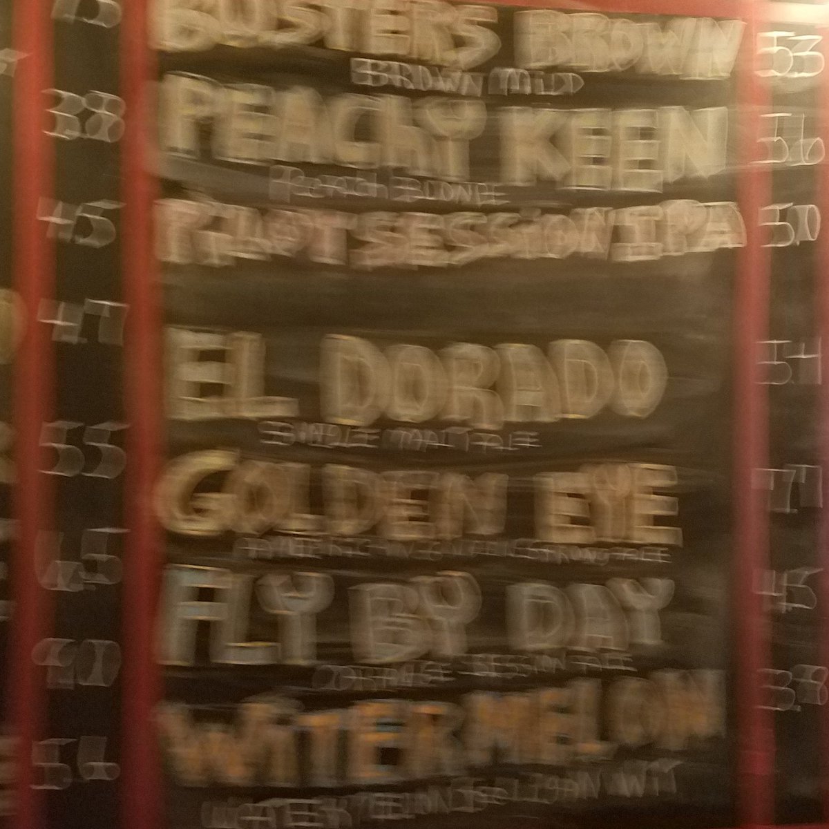 Is the picture #blurry or have I had a #hazyeye. And, oh, what do I see? 
#chalkboard #beer #menu #peachy #peachykeen  #flybyday