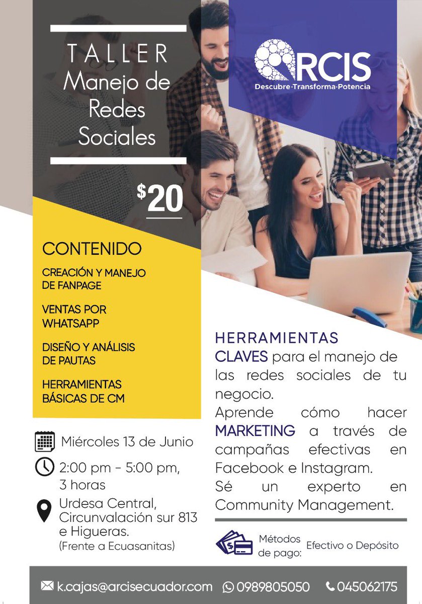 arcisecuador's tweet photo. Redes sociales para PyMES: conoce las herramientas básicas para posicionar tu empresa o negocio. https://t.co/ucQoYIItFf