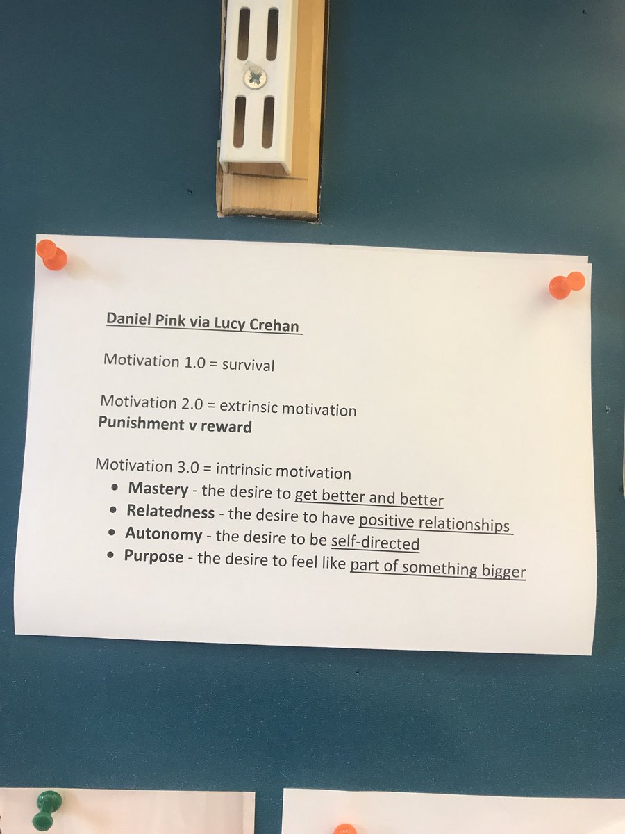 Anyone planning for the new Y11 should read this. (It’s on my wall I love it so much.) How can we move beyond stick and carrot?
