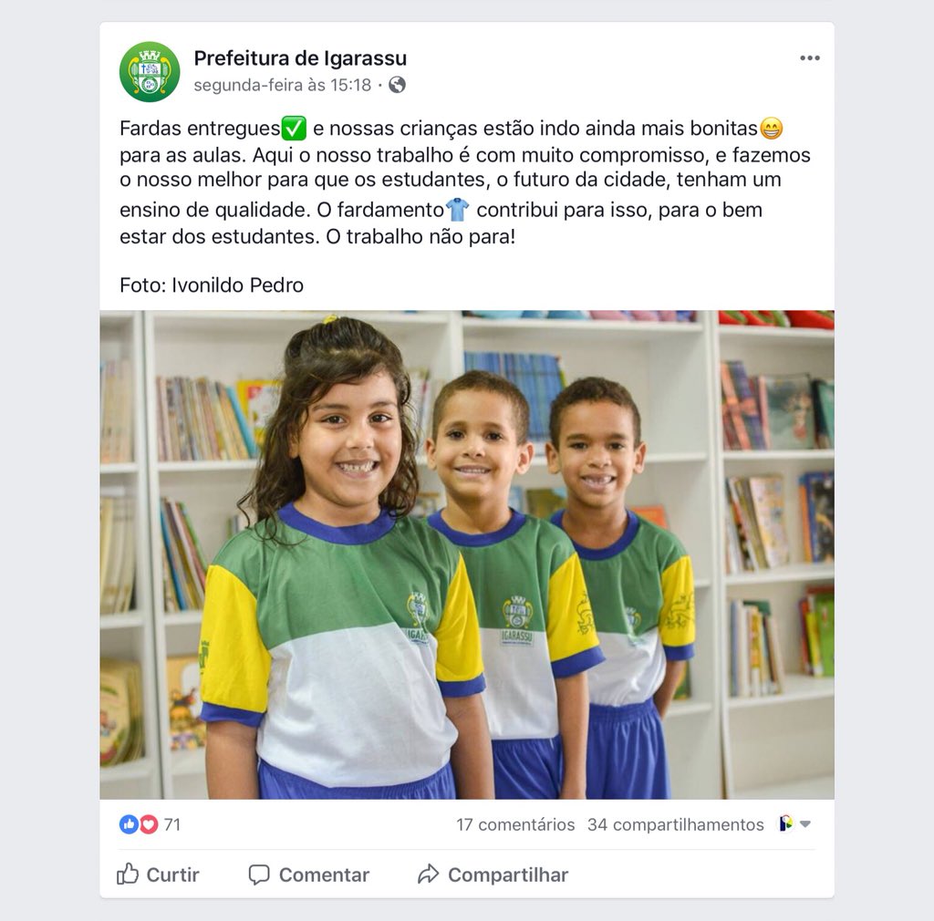 petransparente's tweet photo. Fardamentos escolares entregues em junho (sexto mês do ano) em alguns municípios: é o caso de #Ipubi e #Igarassu, por exemplo. Você conhece mais cidades do estado onde as crianças passaram praticamente a metade do ano sem as fardas oficiais?
#PernambucoTransparente https://t.co/uGZ62DP5FK