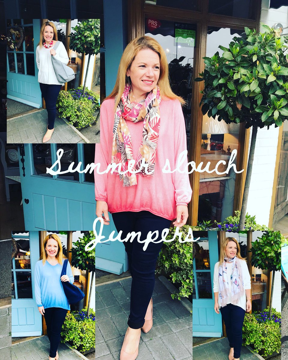 Summer slouch jumpers, perfect for cooler summer days. Team with a statement necklace or scarf. £29.99.  One size #nestfashion #nestcardiff #cardiffshopping #independentretailer