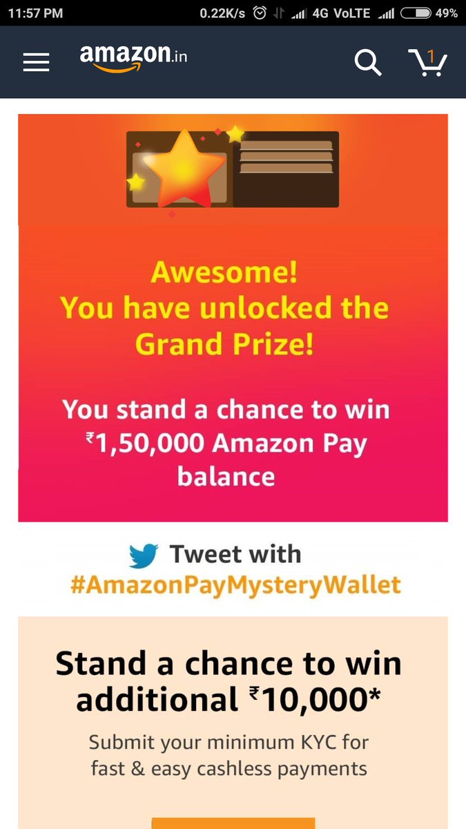 Anoop_sudhakar's tweet photo. #AmazonPayMysteryWallet fingers crossed🤞 https://t.co/t9XpQqKgVg