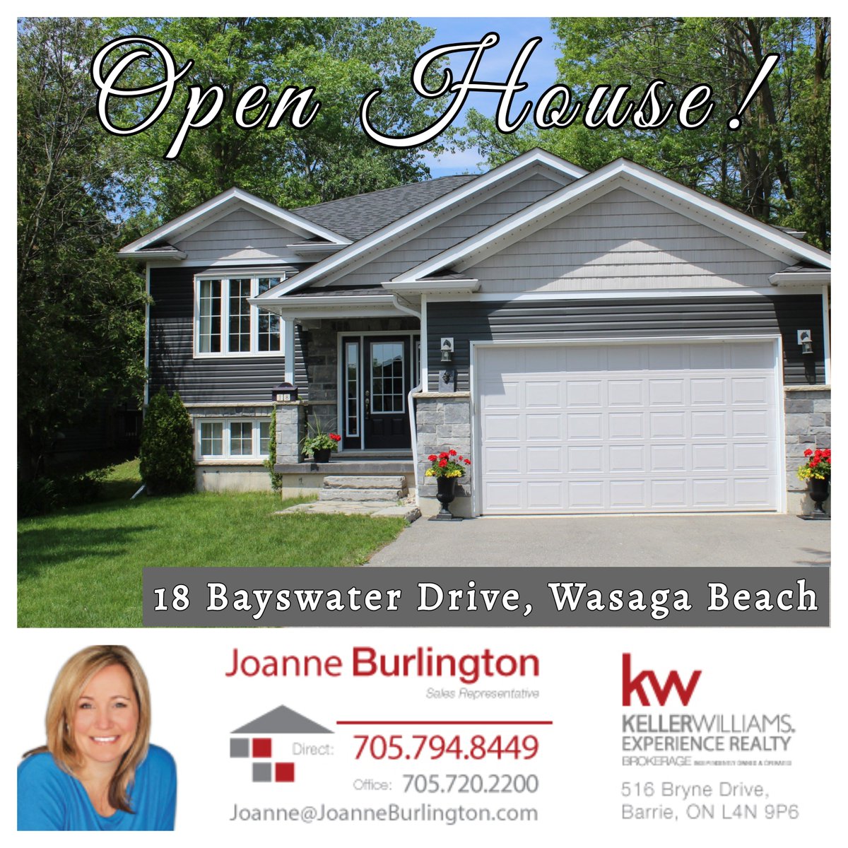 realtor_joanne's tweet photo. Open House!
Sunday June 10th 1-3 pm
18 Bayswater Drive, Wasaga Beach
#OpenHouse #WasagaBeach #Bungalow #ForSale #BeautifulHome #ClosetoBeach #RealEstate  #JoanneBurlingtonRealEstate https://t.co/B253NdZRd6
