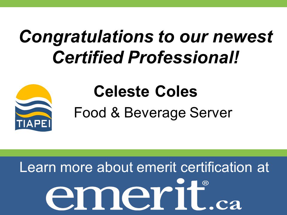 TIAPEI's tweet photo. Shout out to our newly certified emerit professionals #emerit #professional #tourism #PEI #career https://t.co/viuwOx27Xm