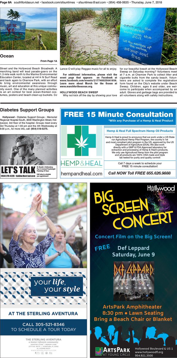 THIS WEEK IN THE SUN TIMES NEWSPAPER: Hemp &amp; Heal Is One of the Best Products Going. See For Yourself &amp; Feel Better Today! southfloridasun.net/Page-8A.html <a href="/cecilehiles/">cecile hiles</a> <a href="/hempandheal/">Hemp and Heal</a>