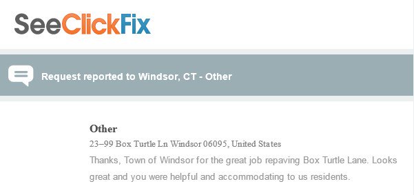 TownofWindsorCT's tweet image. This happened and made us smile. #SeeClickFix #ThursdayThoughts