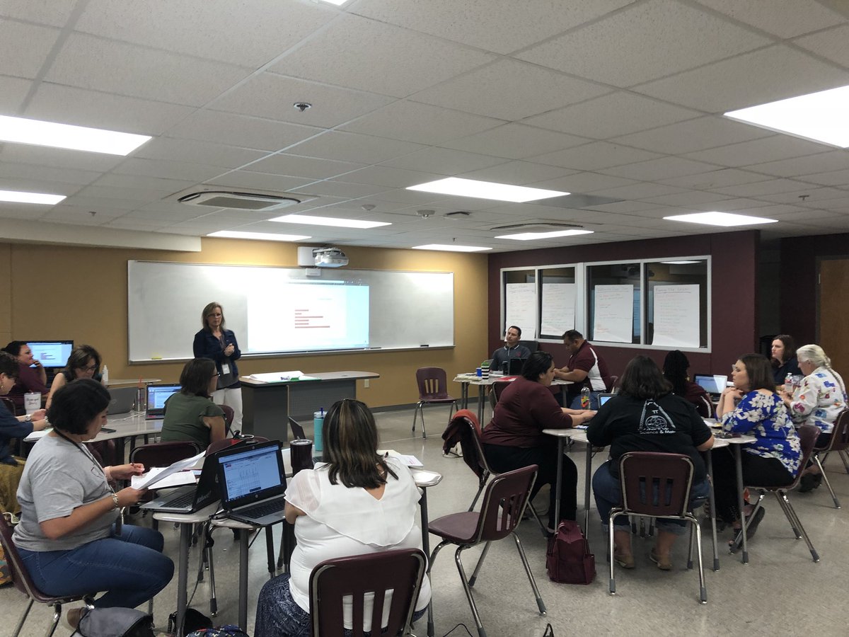 KimRaymond71's tweet photo. No summer break here in Lockhart ISD. Campus and district leaders already doing the work to plan for student success for the 2018-2019 school year. #RunnersNotRiders #LISDChampion https://t.co/i6JU5Y4af6