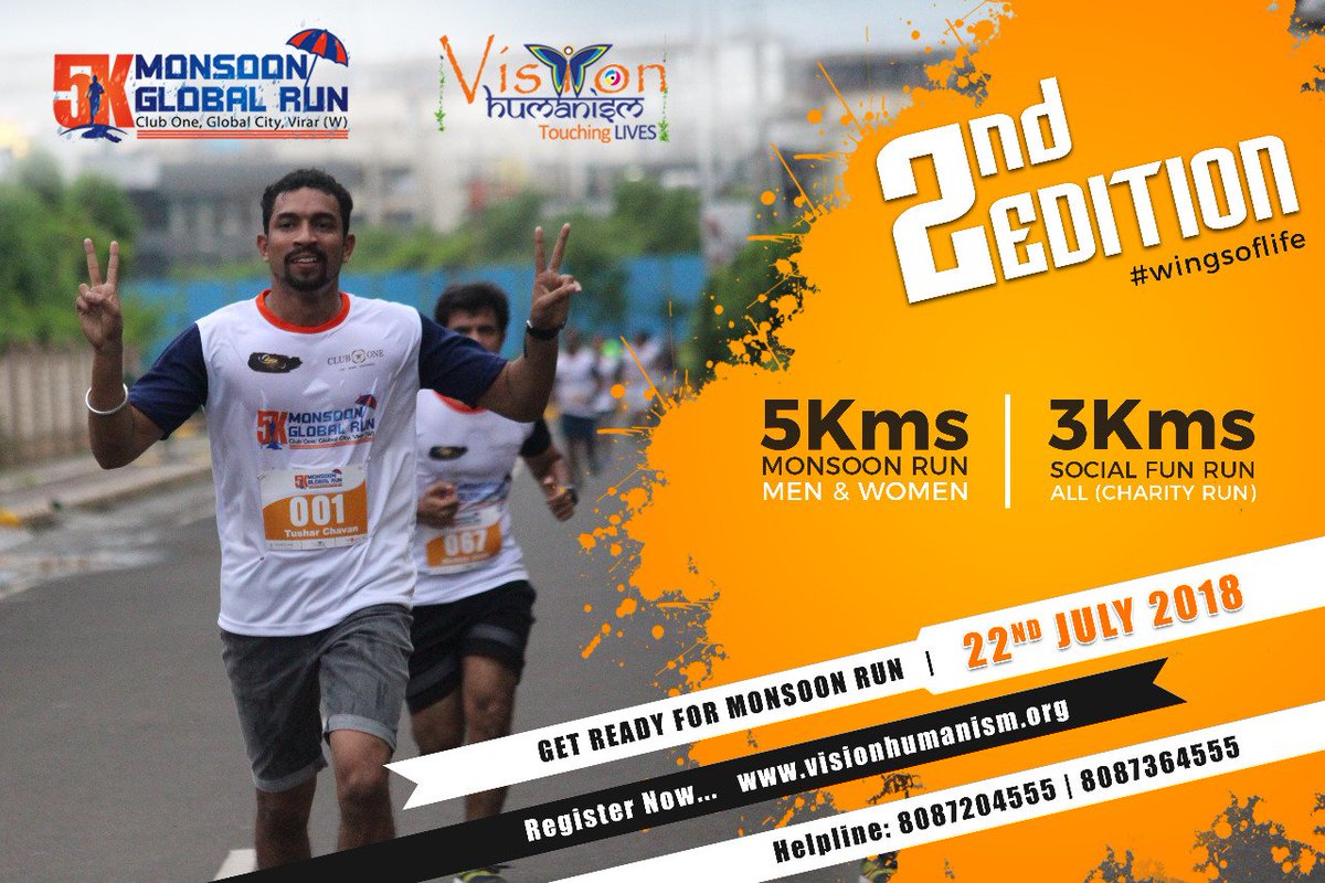 VisionHumanism's tweet photo. Come | Run | Experience.
The runners are ready to ride a monsoon's first marathon @Tushar200893.
Register at:- https://t.co/6vuCXPXUUx
For offline registration call us at: 8087914555 / 8087204555
#MonsoonRun #WingsOfLife #MonsoonSeason #5KMonsoonGlobalRun https://t.co/yeUXGQ5Zhn