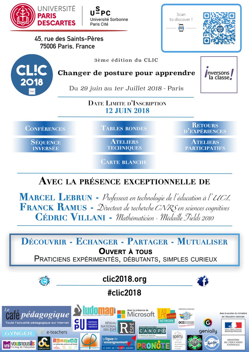 CLIC_congres's tweet photo. teaser #CLIC2018 #partenariatCLIC #ClassesInversees & #analysedepratiques des #labosInnovation proposés par @CardieNice & @CARDIE_Poitiers @diversifier https://t.co/UxUw60hh5y