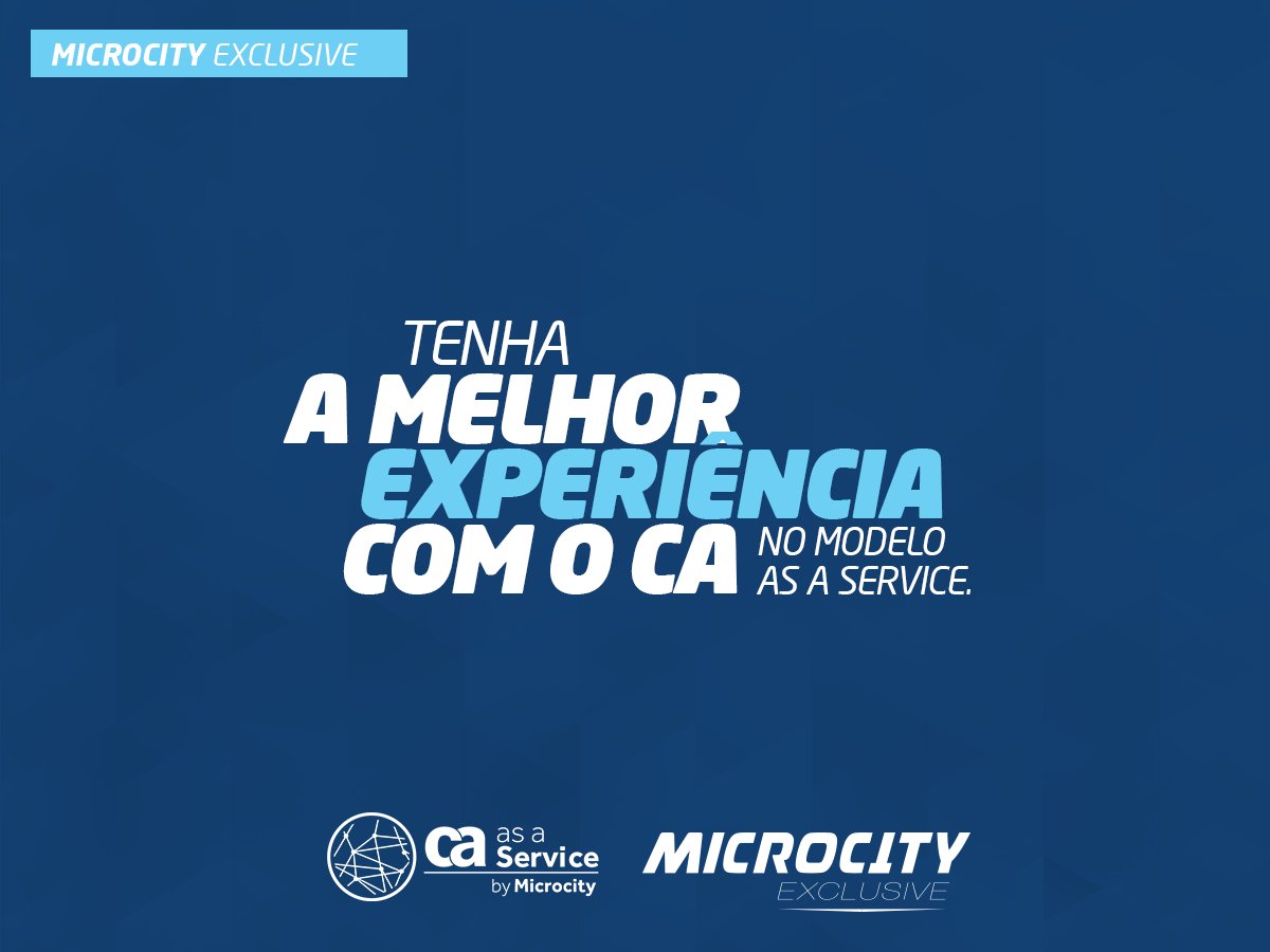 MicrocityIT's tweet photo. O CA as a Service by Microcity era a solução que você precisava para unir gerenciamento, alinhando, em uma única solução, infraestrutura profissional e processos em modelo compartilhado. Conheça: https://t.co/9htYy2ij6S #MicrocityExclusive #SoluçõesDeTI https://t.co/BpjCvflTgP