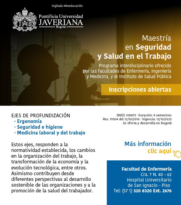 Facultad De Enfermeria Javeriana On Twitter Conoce La Maestria