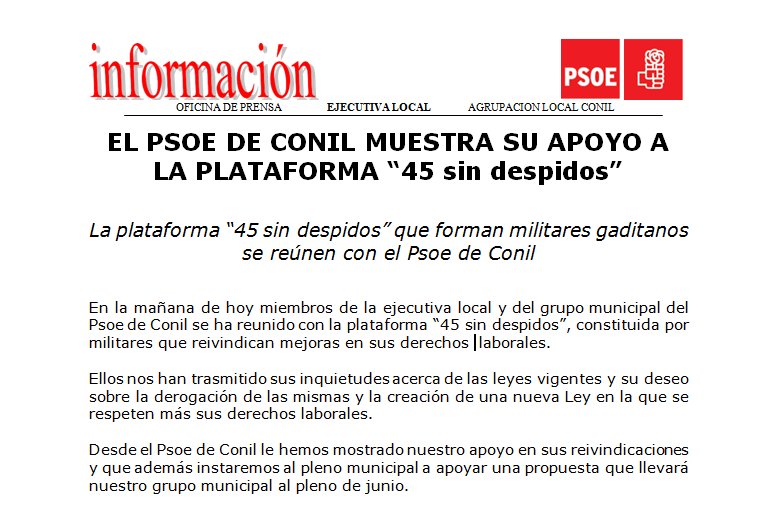 psoeconil's tweet photo. Hoy hemos mantenido una reunión con la plataforma 45 SinDespidos #PsoeConil #Psoe #InfoPsoe https://t.co/QIrMEvZbgz