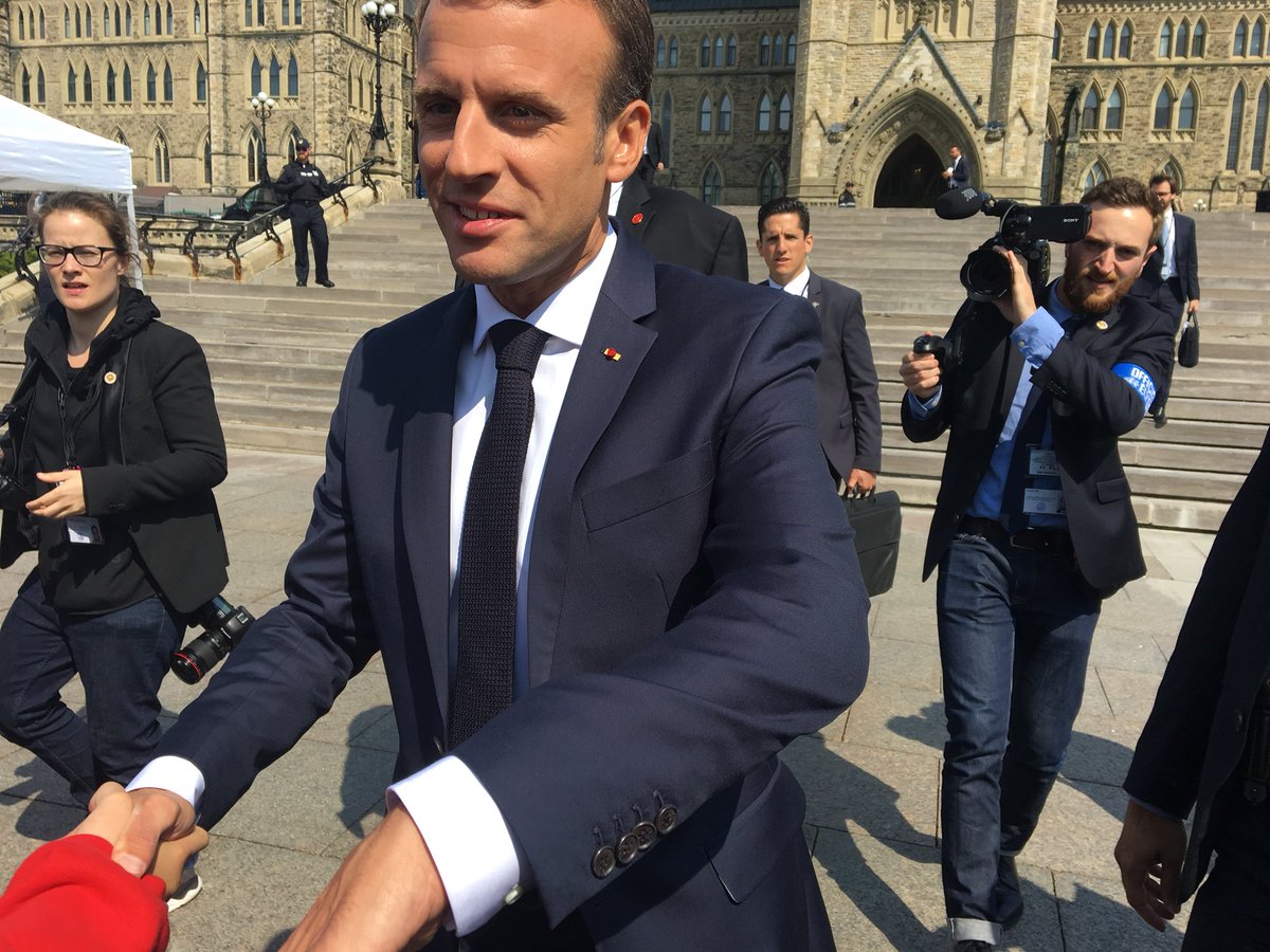 MmeHarp's tweet photo. We got to meet and shake hands with the French President @EmmanuelMacron Such an amazing experience and such an authentic way for the Ss to use their French language skills. https://t.co/dqLBf2vius